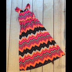 Orange chevron maxi dress